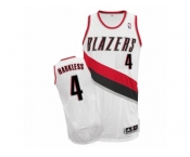 Men Adidas Portland Trail Blazers #4 Moe Harkless Authentic White Home NBA Jersey