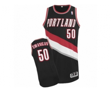 Men Adidas Portland Trail Blazers #50 Caleb Swanigan Authentic Black Road NBA Jersey