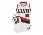 Men Adidas Portland Trail Blazers #50 Caleb Swanigan Swingman White Home NBA Jersey