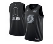 Men Nike Portland Trail Blazers #0 Damian Lillard Black NBA Jordan Swingman 2018 All-Star Game Jersey