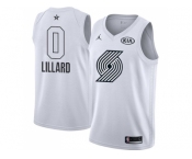 Men Nike Portland Trail Blazers #0 Damian Lillard White NBA Jordan Swingman 2018 All-Star Game Jersey