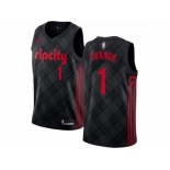 Men Nike Portland Trail Blazers #1 Evan Turner Authentic Black NBA Jersey - City Edition