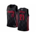 Men Nike Portland Trail Blazers #21 Noah Vonleh Authentic Black NBA Jersey - City Edition