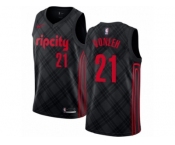 Men Nike Portland Trail Blazers #21 Noah Vonleh Authentic Black NBA Jersey - City Edition