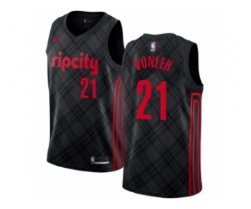 Men Nike Portland Trail Blazers #21 Noah Vonleh Authentic Black NBA Jersey - City Edition