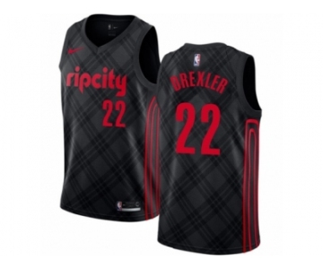 Men Nike Portland Trail Blazers #22 Clyde Drexler Authentic Black NBA Jersey - City Edition