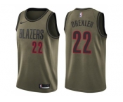 Men Nike Portland Trail Blazers #22 Clyde Drexler Green Salute to Service NBA Swingman Jersey