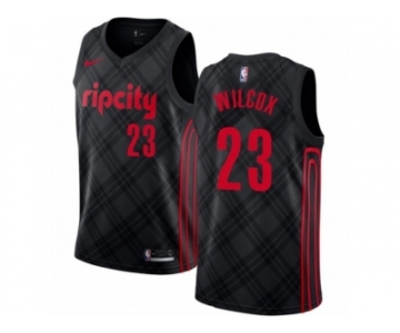 Men Nike Portland Trail Blazers #23 C.J. Wilcox Authentic Black NBA Jersey - City Edition