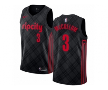 Men Nike Portland Trail Blazers #3 C.J. McCollum Authentic Black NBA Jersey - City Edition