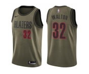 Men Nike Portland Trail Blazers #32 Bill Walton Green Salute to Service NBA Swingman Jersey