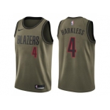 Men Nike Portland Trail Blazers #4 Moe Harkless Green Salute to Service NBA Swingman Jersey