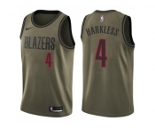 Men Nike Portland Trail Blazers #4 Moe Harkless Green Salute to Service NBA Swingman Jersey