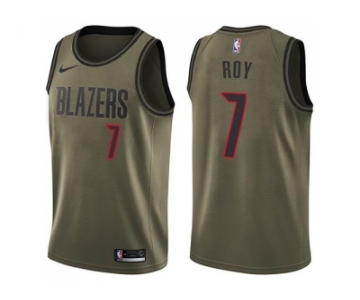 Men Nike Portland Trail Blazers #7 Brandon Roy Green Salute to Service NBA Swingman Jersey