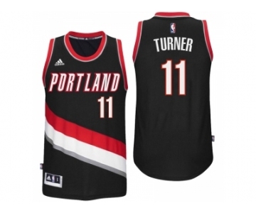 Men Portland Trail Blazers #11 Evan Turner Road Black New Swingman Jersey