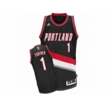 Men's Adidas Portland Trail Blazers #1 Evan Turner Swingman Black Road NBA Jersey