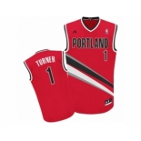 Men's Adidas Portland Trail Blazers #1 Evan Turner Swingman Red Alternate NBA Jersey