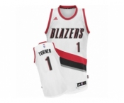 Men's Adidas Portland Trail Blazers #1 Evan Turner Swingman White Home NBA Jersey