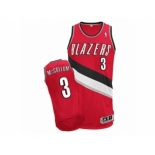 Men's Adidas Portland Trail Blazers #3 C.J. McCollum Authentic Red Alternate NBA Jersey