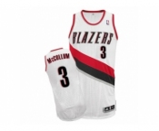 Men's Adidas Portland Trail Blazers #3 C.J. McCollum Authentic White Home NBA Jersey