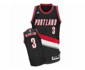 Men's Adidas Portland Trail Blazers #3 C.J. McCollum Swingman Black Road NBA Jersey