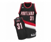 Men's Adidas Portland Trail Blazers #31 Festus Ezeli Swingman Black Road NBA Jersey