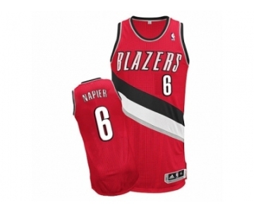 Men's Adidas Portland Trail Blazers #6 Shabazz Napier Authentic Red Alternate NBA Jersey