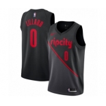 Men's Nike Portland Trail Blazers #0 Damian Lillard Swingman Black NBA Jersey - 2018-19 City Edition