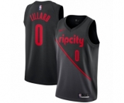 Men's Nike Portland Trail Blazers #0 Damian Lillard Swingman Black NBA Jersey - 2018-19 City Edition