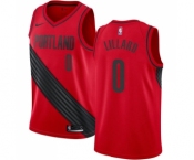 Men's Nike Portland Trail Blazers #0 Damian Lillard Swingman Red Alternate NBA Jersey Statement Edition