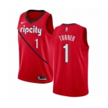 Men's Nike Portland Trail Blazers #1 Evan Turner Red Swingman Jersey - Earned Edition