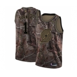 Men's Nike Portland Trail Blazers #1 Evan Turner Swingman Camo Realtree Collection NBA Jersey