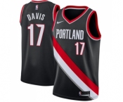 Men's Nike Portland Trail Blazers #17 Ed Davis Swingman Black Road NBA Jersey - Icon Edition