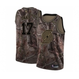 Men's Nike Portland Trail Blazers #17 Ed Davis Swingman Camo Realtree Collection NBA Jersey