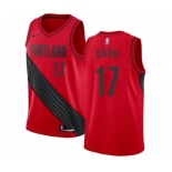 Men's Nike Portland Trail Blazers #17 Ed Davis Swingman Red Alternate NBA Jersey Statement Edition