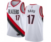 Men's Nike Portland Trail Blazers #17 Ed Davis Swingman White Home NBA Jersey - Association Edition