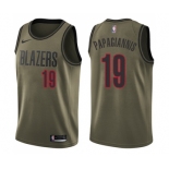 Men's Nike Portland Trail Blazers #19 Georgios Papagiannis Swingman Green Salute to Service NBA Jersey