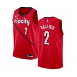 Men's Nike Portland Trail Blazers #2 Wade Baldwin Red Swingman Jersey - Earned Edition