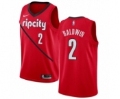 Men's Nike Portland Trail Blazers #2 Wade Baldwin Red Swingman Jersey - Earned Edition