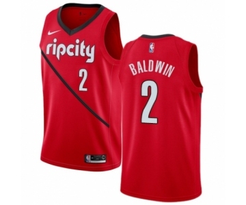 Men's Nike Portland Trail Blazers #2 Wade Baldwin Red Swingman Jersey - Earned Edition