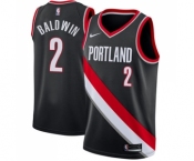 Men's Nike Portland Trail Blazers #2 Wade Baldwin Swingman Black NBA Jersey - Icon Edition