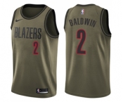 Men's Nike Portland Trail Blazers #2 Wade Baldwin Swingman Green Salute to Service NBA Jersey