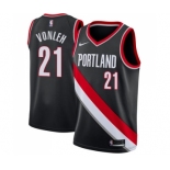 Men's Nike Portland Trail Blazers #21 Noah Vonleh Swingman Black Road NBA Jersey - Icon Edition