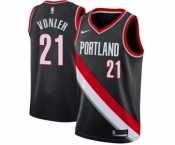 Men's Nike Portland Trail Blazers #21 Noah Vonleh Swingman Black Road NBA Jersey - Icon Edition