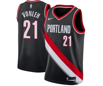 Men's Nike Portland Trail Blazers #21 Noah Vonleh Swingman Black Road NBA Jersey - Icon Edition