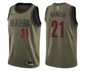 Men's Nike Portland Trail Blazers #21 Noah Vonleh Swingman Green Salute to Service NBA Jersey