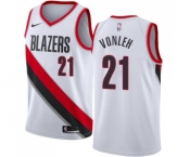 Men's Nike Portland Trail Blazers #21 Noah Vonleh Swingman White Home NBA Jersey - Association Edition