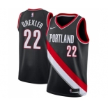 Men's Nike Portland Trail Blazers #22 Clyde Drexler Swingman Black Road NBA Jersey - Icon Edition