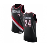 Men's Nike Portland Trail Blazers #24 Anfernee Simons Authentic Black NBA Jersey - Icon Edition