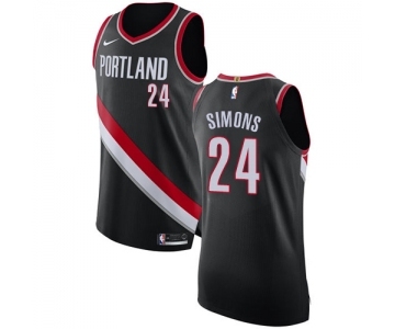 Men's Nike Portland Trail Blazers #24 Anfernee Simons Authentic Black NBA Jersey - Icon Edition