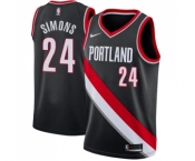 Men's Nike Portland Trail Blazers #24 Anfernee Simons Swingman Black NBA Jersey - Icon Edition